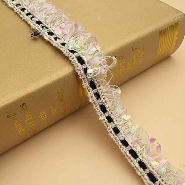 2.5CM Wide Fringe Trim Gold/Silver Woven Ribbon 10 Yards
