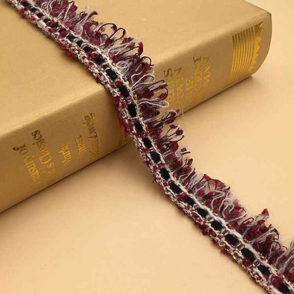2.5CM Wide Fringe Trim Gold/Silver Woven Ribbon 10 Yards