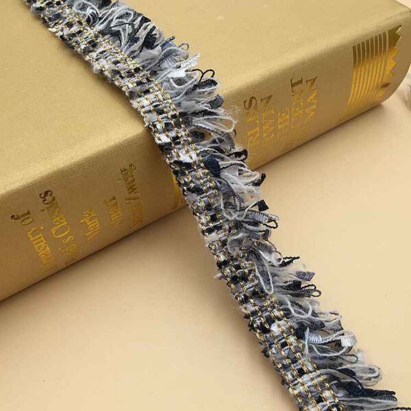 2.5CM Wide Fringe Trim Gold/Silver Woven Ribbon 10 Yards