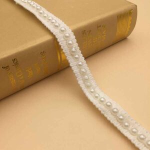 1.5cm/2cm White Pearl Acrylic Crochet Lace Trim – 10 Yards