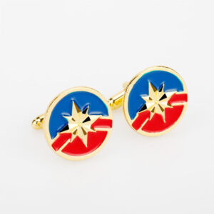 2cm Captain Marvel Logo Pair Cufflinks French Cuff