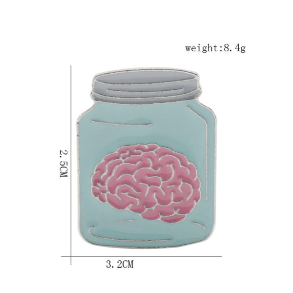 Creative Letter Brain Brooch Pin 3 Pack - Image 2