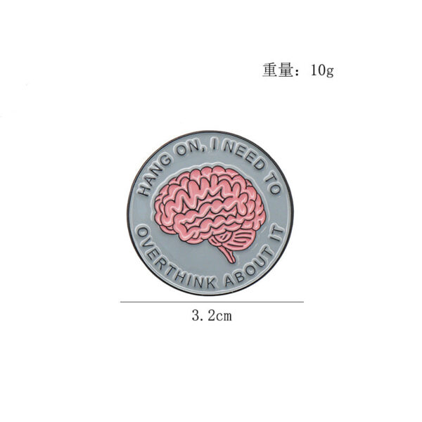 Creative Letter Brain Brooch Pin 3 Pack - Image 3