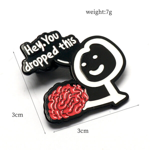Creative Letter Brain Brooch Pin 3 Pack - Image 4