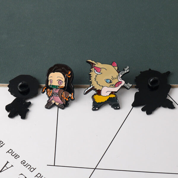 Demon Slayer Kimetsu no Yaiba Metal Brooch Pin 6 Set - Image 2