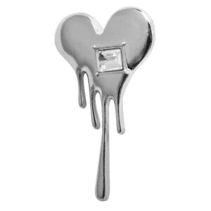 Silver Lava Heart Suit Brooch Pin 3pcs