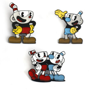 Cuphead and Mugman Metal Brooch 3 Pack