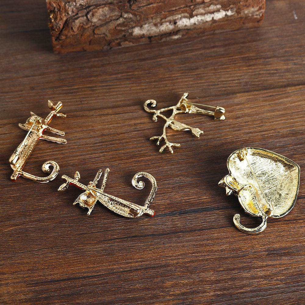 Polka Dot Kitty Cat Brooch Pin 4 Pack - Image 2