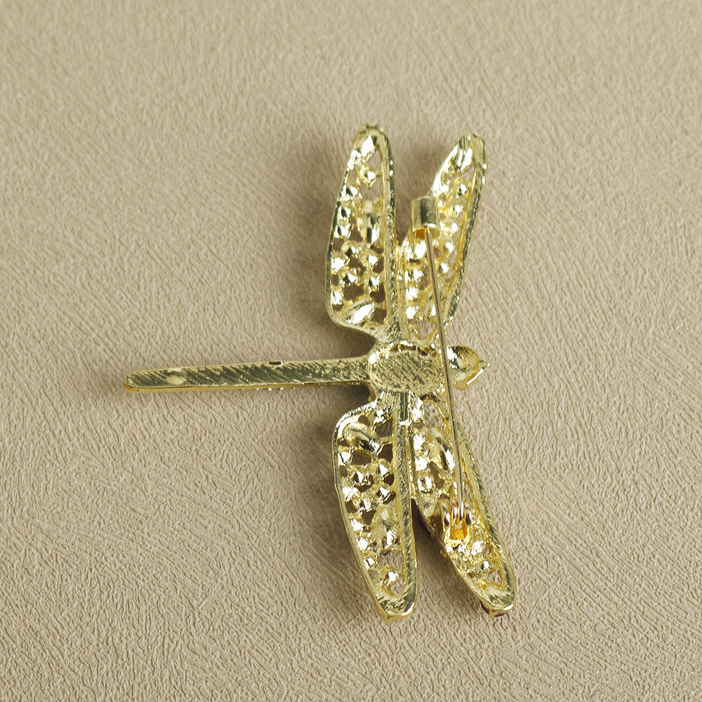 Sparkling Diamond Dragonfly Alloy Brooch Pin 2 Pack - Image 2