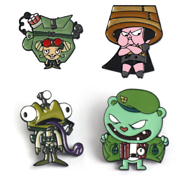 Happy Tree Friends Enamel Pin - A Whimsical Collectible 4 Pack