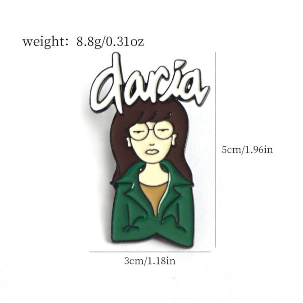 Daria Metal Badge - Sick Sad World Enamel Pin 2PCS - Image 3
