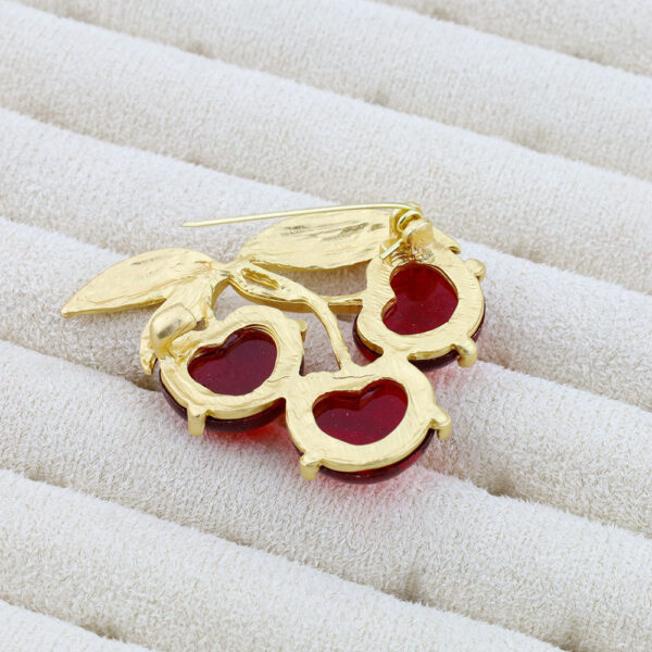 Juicy Red Jelly Cherry Brooch Pin 2PCS - Image 3