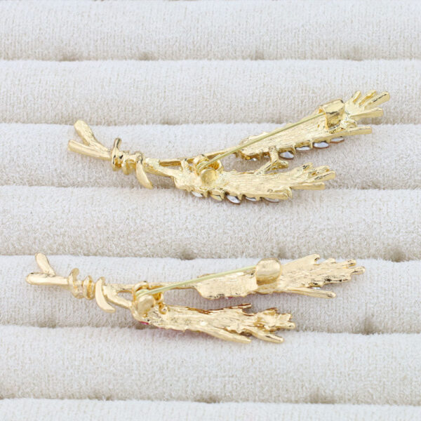 Wheat Sheaf Brooch Pin Yellow and Pink 2 Pack - Image 3