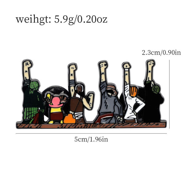 One Piece Thousand Sunny Metal Brooch Pin 5 Pack - Image 3