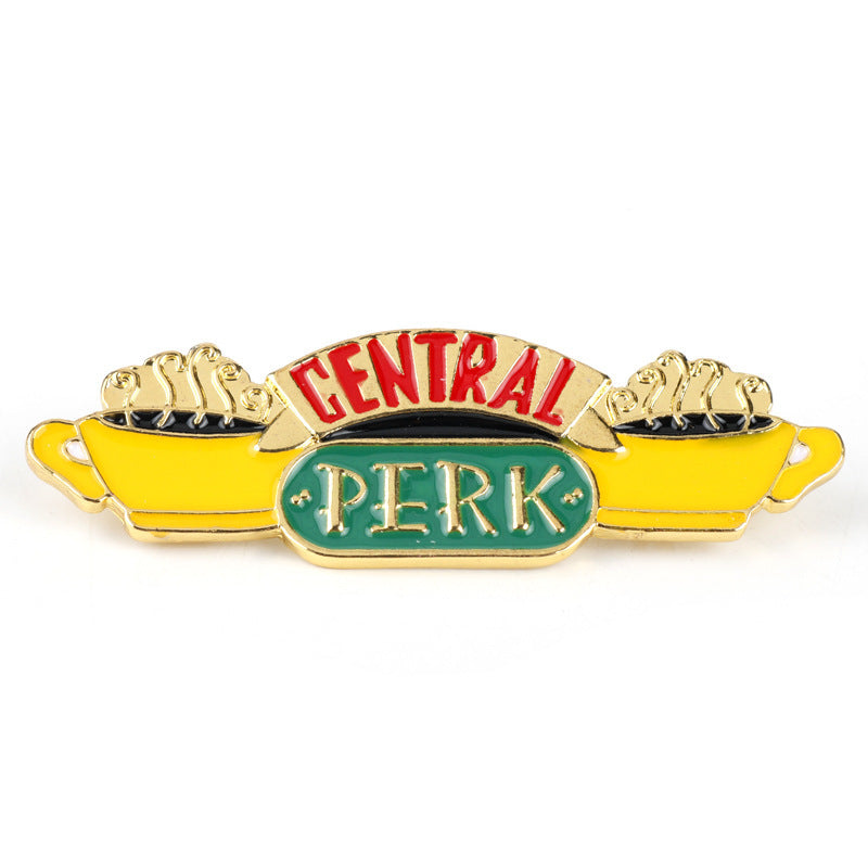 Central Perk Coffee House Metal Brooch Pin 2PCS
