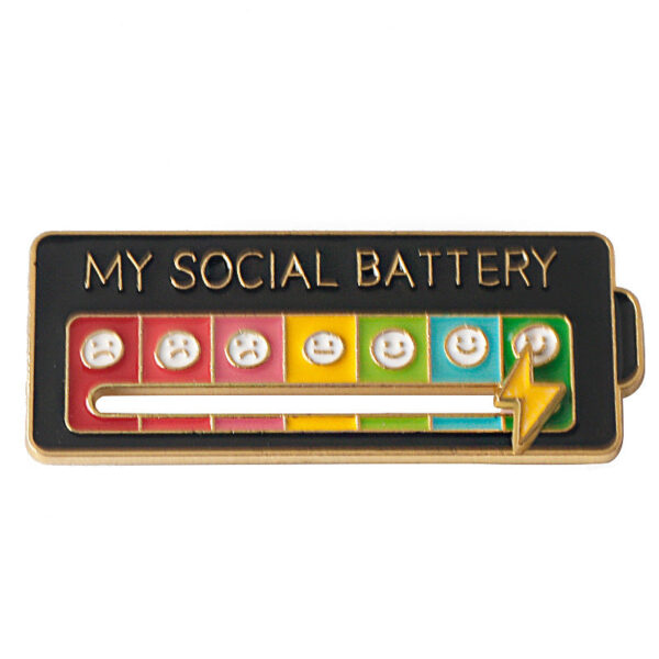 MY SOCIAL BATTERY Mood Slider Pins Interactive Emotion Management Badges - Image 4