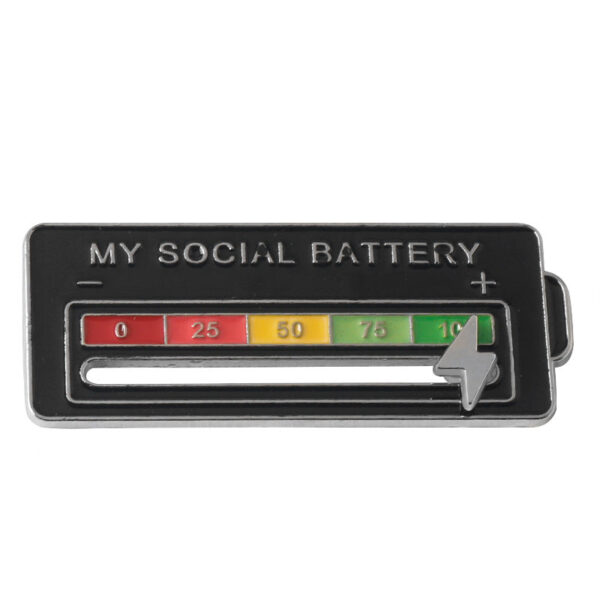 MY SOCIAL BATTERY Mood Slider Pins Interactive Emotion Management Badges - Image 8