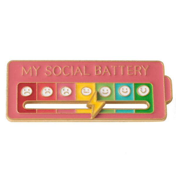 MY SOCIAL BATTERY Mood Slider Pins Interactive Emotion Management Badges - Image 11