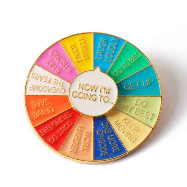 NOW I'M GOING TO Circular Spinner Brooch 3 Pack