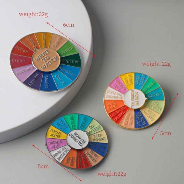 NOW I'M GOING TO Circular Spinner Brooch 3 Pack