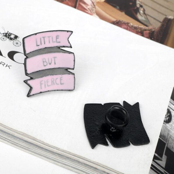 Little But Fierce White and Pink Enamel Brooch Pin 6 Set - Image 2