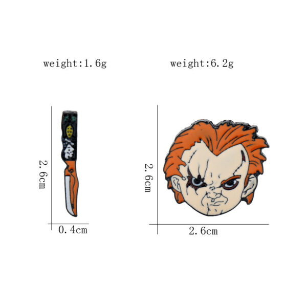 Chucky Knife Enamel Metal Brooch Pin 2 Pack - Image 3