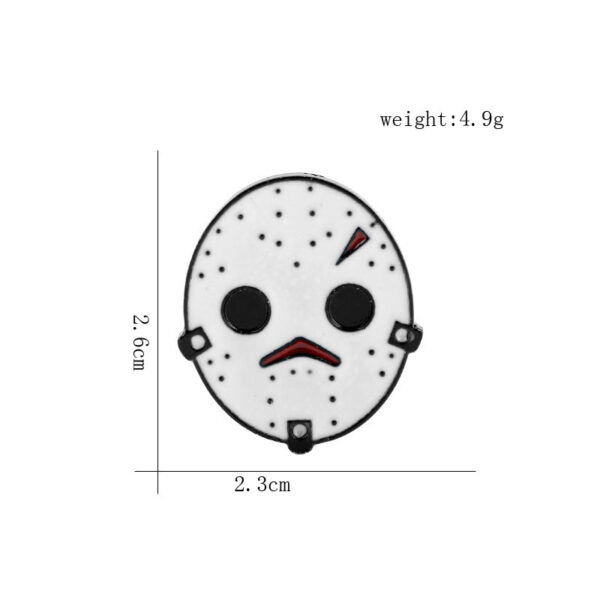 Friday the 13th Jason Mask Enamel Metal Pin 6PCS - Image 3