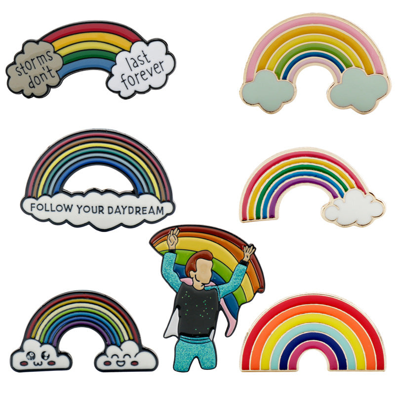 Rainbow Bridge Metal Brooch 7PCS Set