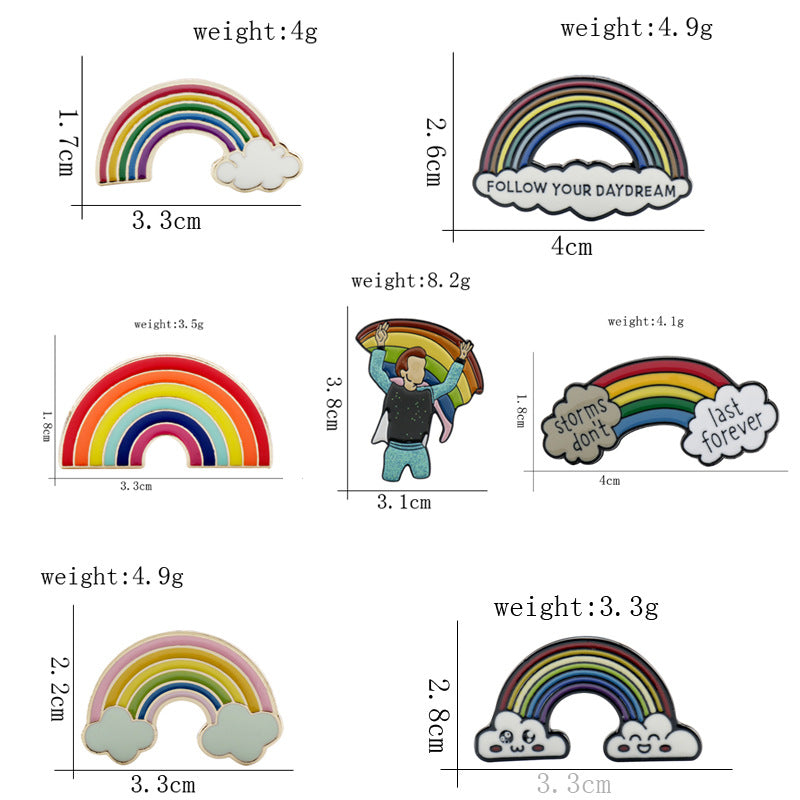 Rainbow Bridge Metal Brooch 7PCS Set - Image 2