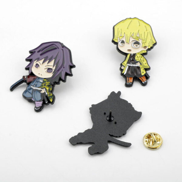 Demon Slayer Yori Zenitsu Inosuke Metal Brooch Pins 3 Pack - Image 2