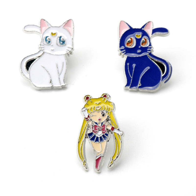 Sailor Moon Luna Droplet Alloy Brooch 3 Pack