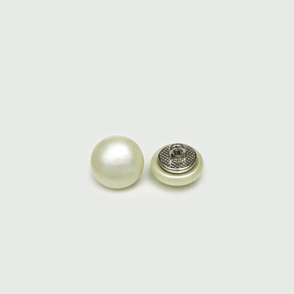 10mm Oblate Pearl Buttons with Silver Loop for Shirts Dresses 20pcs - Image 2