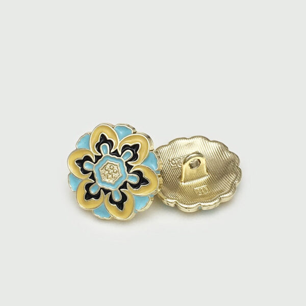 Vintage Chinese Palace Style Cloisonné Metal Buttons with Loop 54 Pack - Image 11