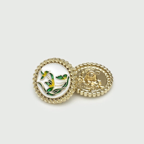 Vintage Chinese Palace Style Cloisonné Metal Buttons with Loop 54 Pack - Image 7