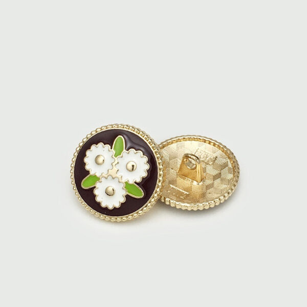 Vintage Chinese Palace Style Cloisonné Metal Buttons with Loop 54 Pack - Image 8
