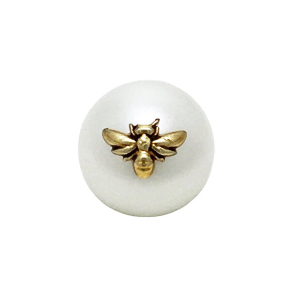 11mm Exquisite Black and White Pearl Bee Buttons with Loop 20pcs