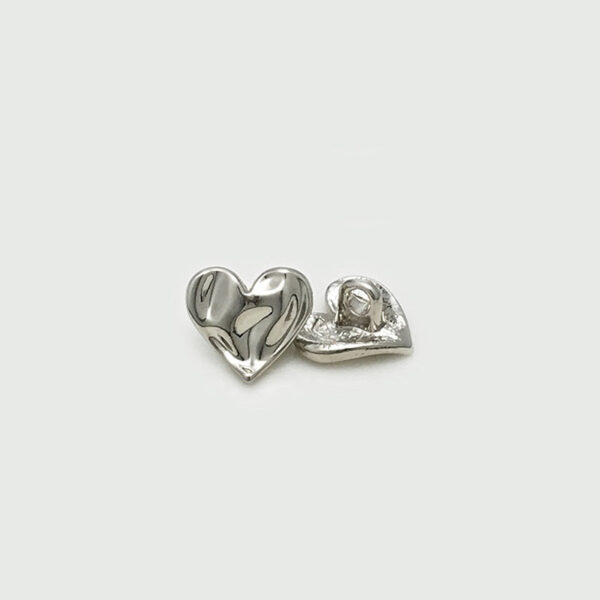 Concave-Convex Heart Metal Buttons with Loop for Casual Jackets 20pcs - Image 4