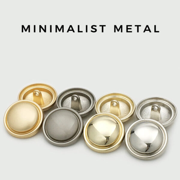 Round Slim-Edged Curved Mushroom Metal Buttons for Coats 20pcs - Image 2