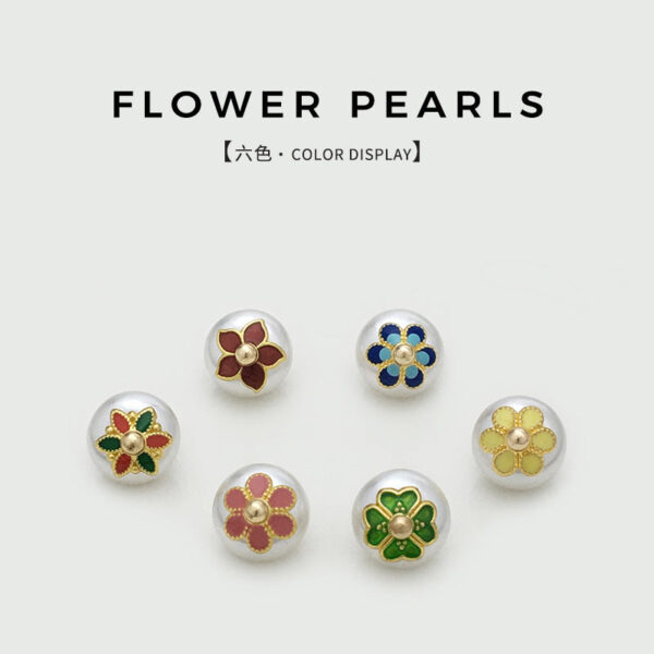 10mm Chinese Floral Pearl Round Retro Frog Buttons for Cheongsam 20pcs - Image 2