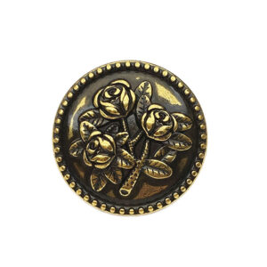 17.5/22.5/25mm Vintage Round Rose Metal Buttons Black Bronze 20pcs