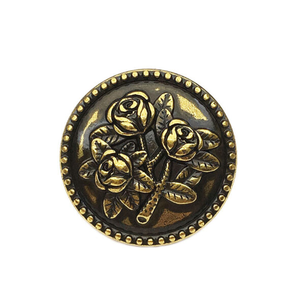 17.5/22.5/25mm Vintage Round Rose Metal Buttons Black Bronze 20pcs