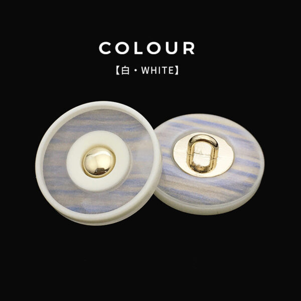17.5/20/22.5mm Round Dual-Tone Resin Metal Shank Buttons 20pcs - Image 5