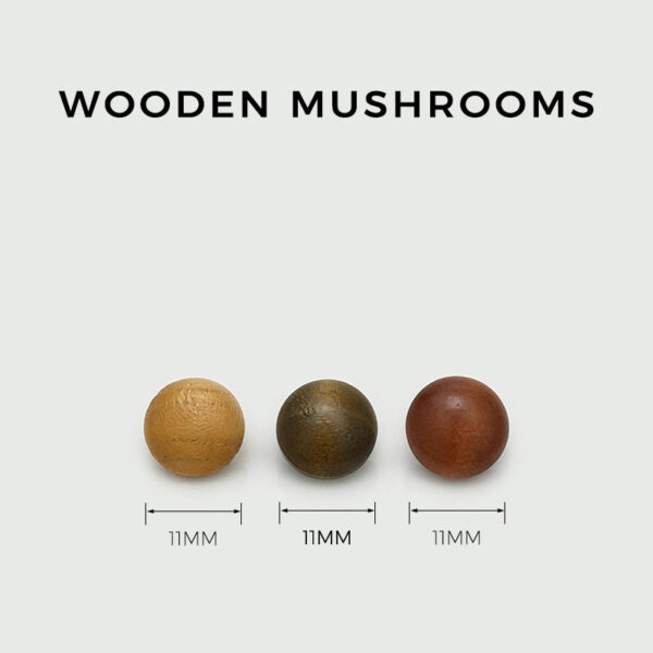 11mm Wooden Mushroom Buttons with Metal Shank for Sweaters Knitwear 40pcs - Image 4