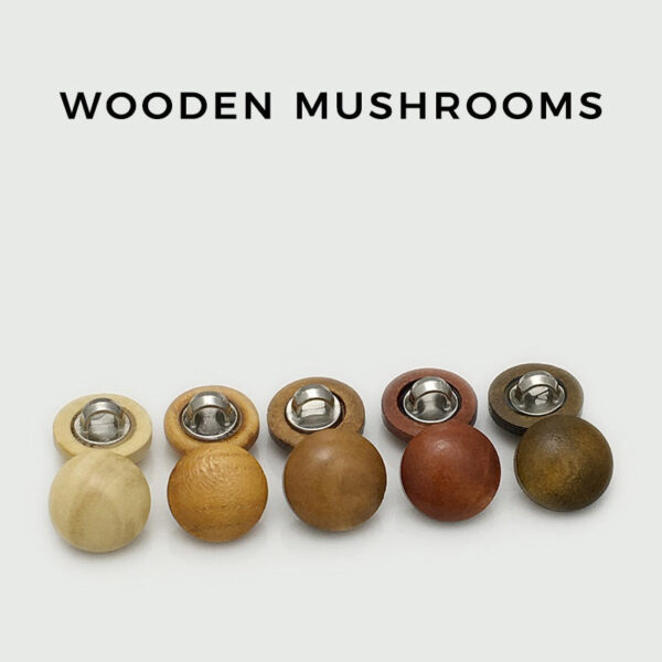 11mm Wooden Mushroom Buttons with Metal Shank for Sweaters Knitwear 40pcs - Image 3