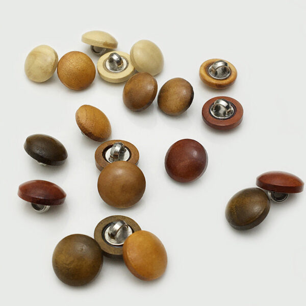 11mm Wooden Mushroom Buttons with Metal Shank for Sweaters Knitwear 40pcs - Image 2