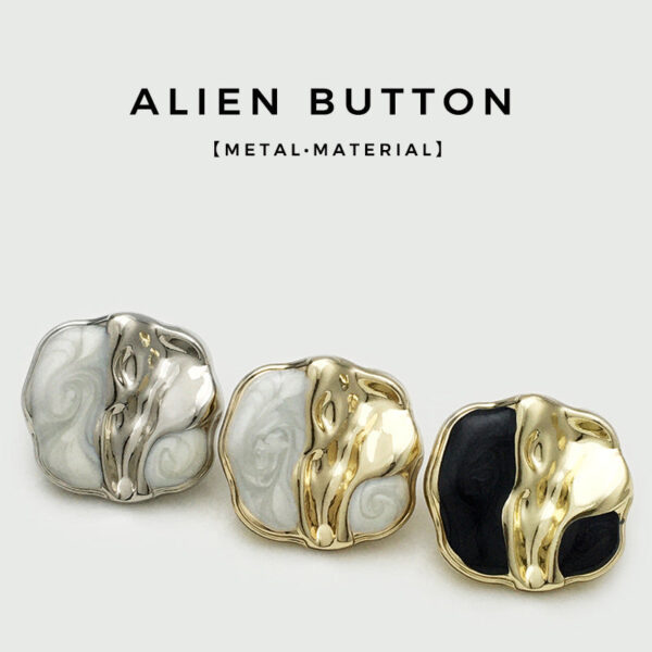 Two-Tone Irregular Painted Metal Buttons for Outerwear 20pcs - Image 2