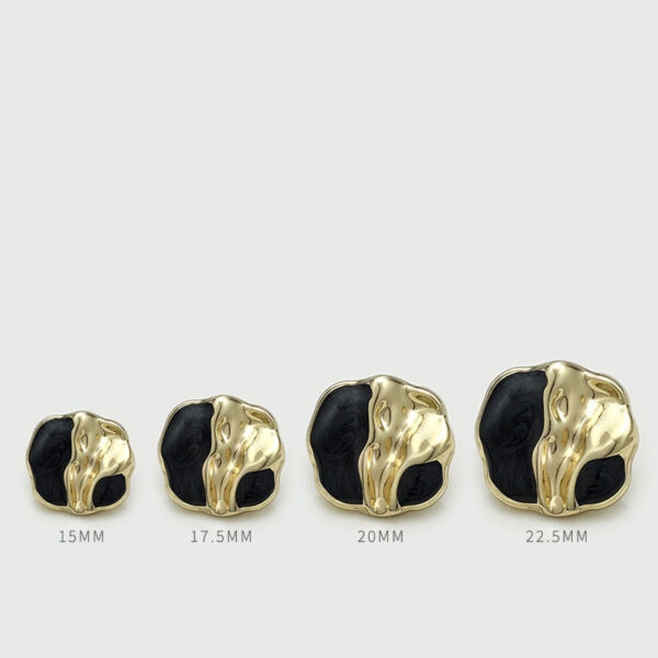 Two-Tone Irregular Painted Metal Buttons for Outerwear 20pcs - Image 3