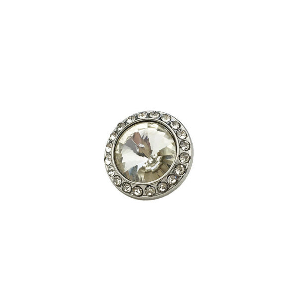 12-20mm Glitzy Golden Metal Buttons with Glass Diamonds for Shirts 12pcs