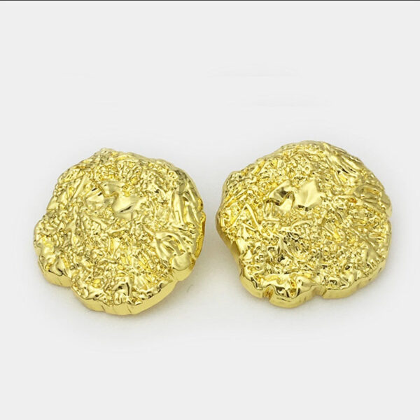 17.5-45mm Irregular Pleated Metal Shank Buttons Gold Silver 10pcs - Image 5