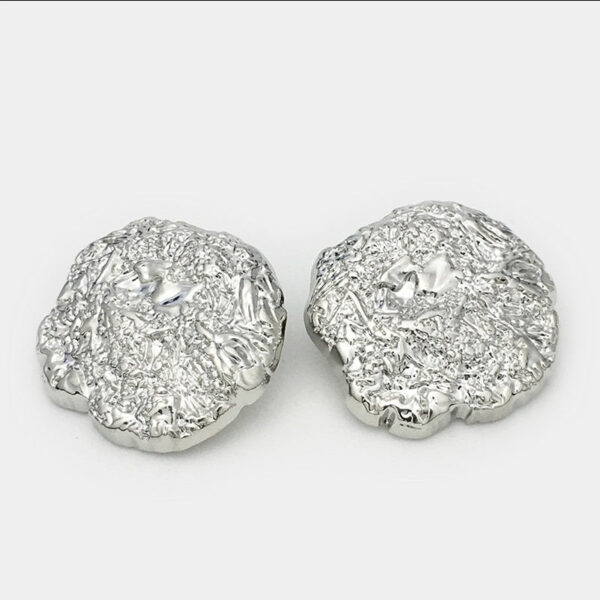 17.5-45mm Irregular Pleated Metal Shank Buttons Gold Silver 10pcs - Image 6